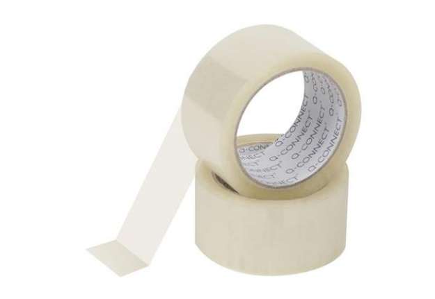 Immagine di Nastro adesivo da imballo Q-Connect 50 mm x 66 m trasparente - svolgimento rumoroso - conf. 6 pezzi