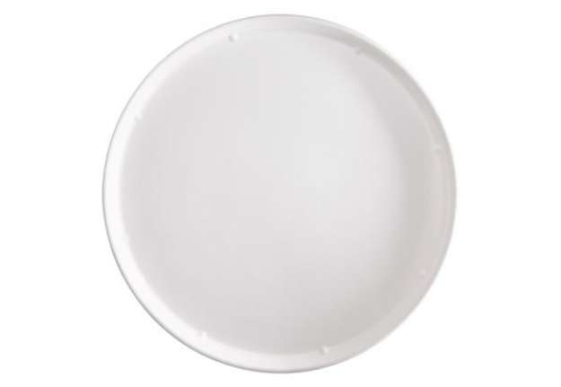 Immagine di Piatto piano monouso - per pizza - rotondo - diametro 32,5 cm - canna da zucchero - bianco - Signor