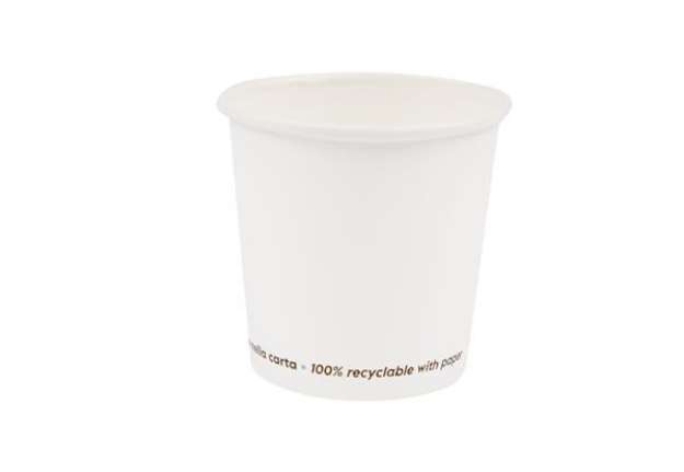 Immagine di Bicchiere in carta - 100 ml - bianco - Signor Bio - conf. 50 pezzi