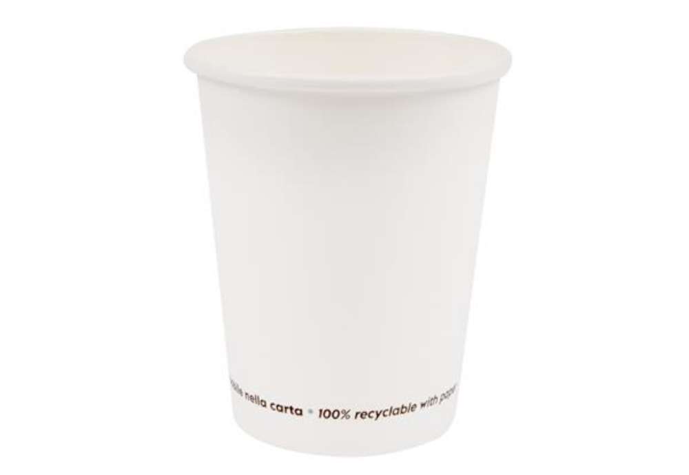 Immagine di Bicchiere in carta - 250 ml - bianco - Signor Bio - conf. 50 pezzi