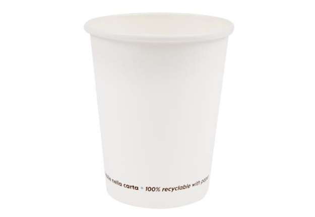 Immagine di Bicchiere in carta - 250 ml - bianco - Signor Bio - conf. 50 pezzi