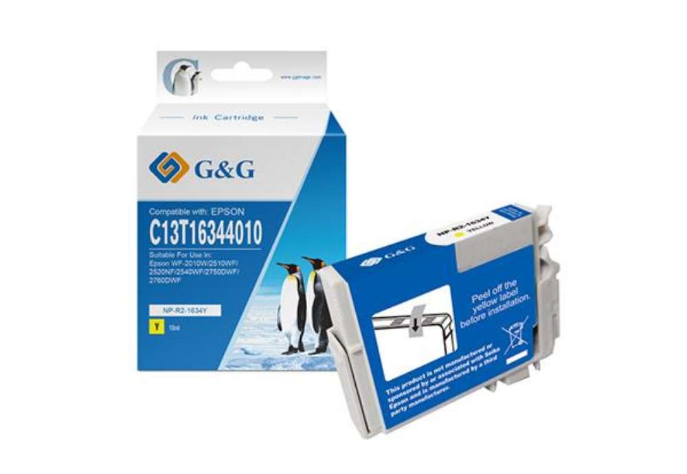 Immagine di G&G - Cartuccia ink Compatibile per Epson WF-2010W/2510WF/2520NF - Giallo