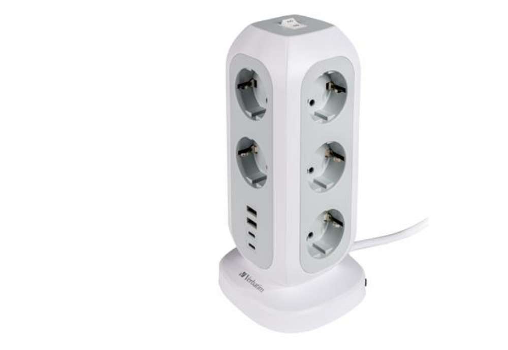 Immagine di Verbatim - torre di alimentazione - multi-spina EUPT-01 con 2 x USB-C / 2 x USB-A