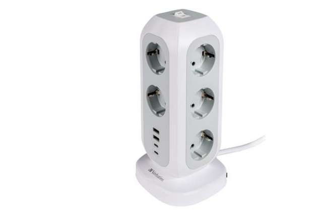 Immagine di Verbatim - torre di alimentazione - multi-spina EUPT-01 con 2 x USB-C / 2 x USB-A