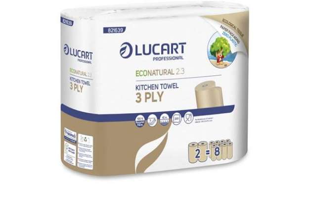 Immagine di Rotoli asciugatutto 3 veli Econatural Lucart Professional  2.3 Conf. 2 rotoli - 821639
