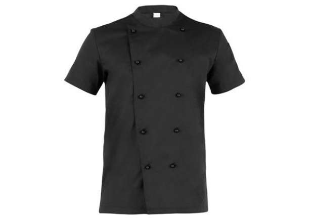 Immagine di Giacca cuoco Tommaso - da uomo - manica corta - taglia L - nero - Giblor's