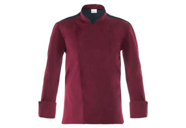 Immagine di Giacca cuoco Raul - da uomo - manica lunga - taglia XL - bordeaux - Giblor's