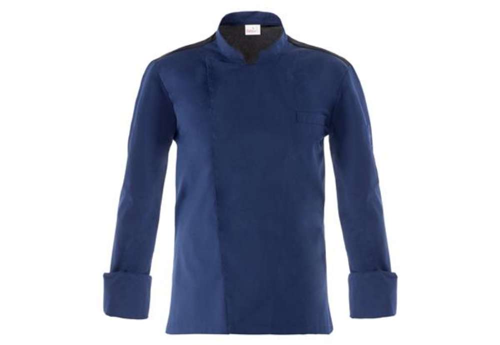 Immagine di Giacca cuoco Raul - da uomo - manica lunga - taglia XL - blu - Giblor's