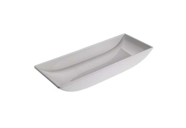 Immagine di Vassoio rettangolare - 25,6 x 9 x 4 cm - melamina - bianco - Leone