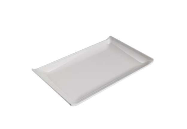 Immagine di Piatto rettangolare - 28,6 x 18 x 2,8 cm - melamina - bianco - Leone