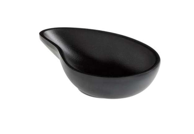 Immagine di Ciotola a goccia fingerfood - 10 x 6,5 x 2,4 cm - melamina - nero - Leone
