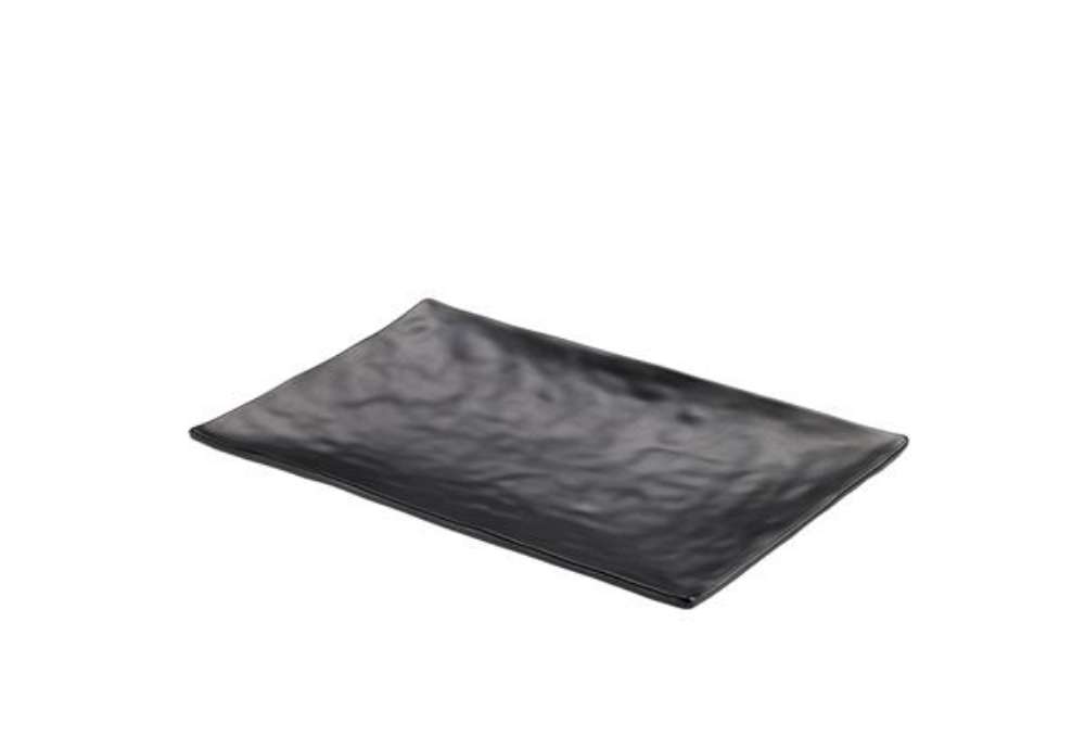 Immagine di Vassoio rettangolare - 30 x 21 x 3 cm - melamina - nero - Leone