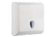 Immagine di Dispenser asciugamani Woodplastic - piegati a V e z - 300 x 136 x 290 mm - 500 fogli - bianco - Mar