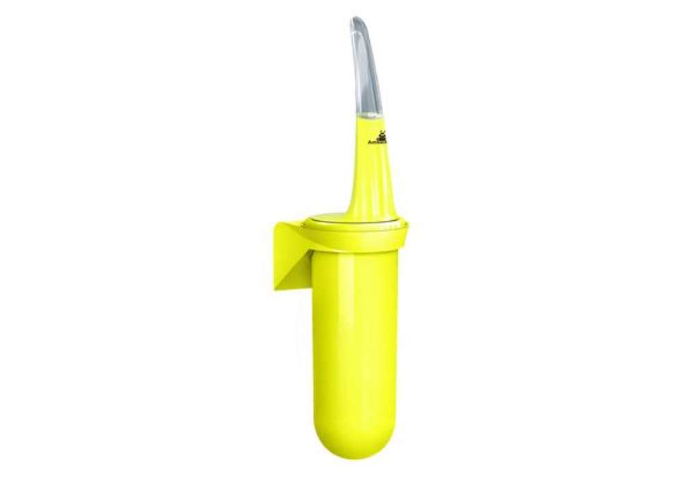 Immagine di Portascopino da parete Skin - 38,6 x 11,3 x 9,3 cm - giallo fluo - Mar Plast
