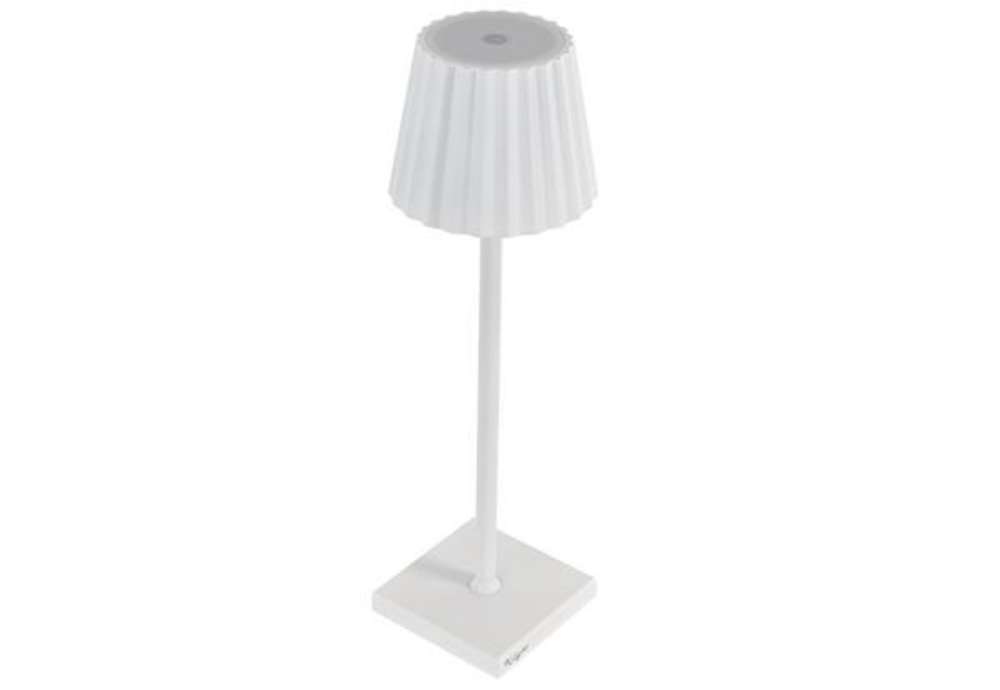 Immagine di Lampada da tavolo - a led - 10 x 10 x 38 cm - alluminio/pmma - bianco - King Collection