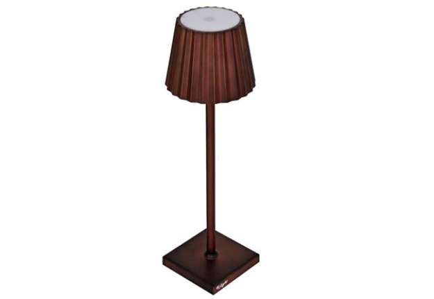Immagine di Lampada da tavolo - a led - 10 x 10 x 38 cm - alluminio/pmma - ruggine - King Collection