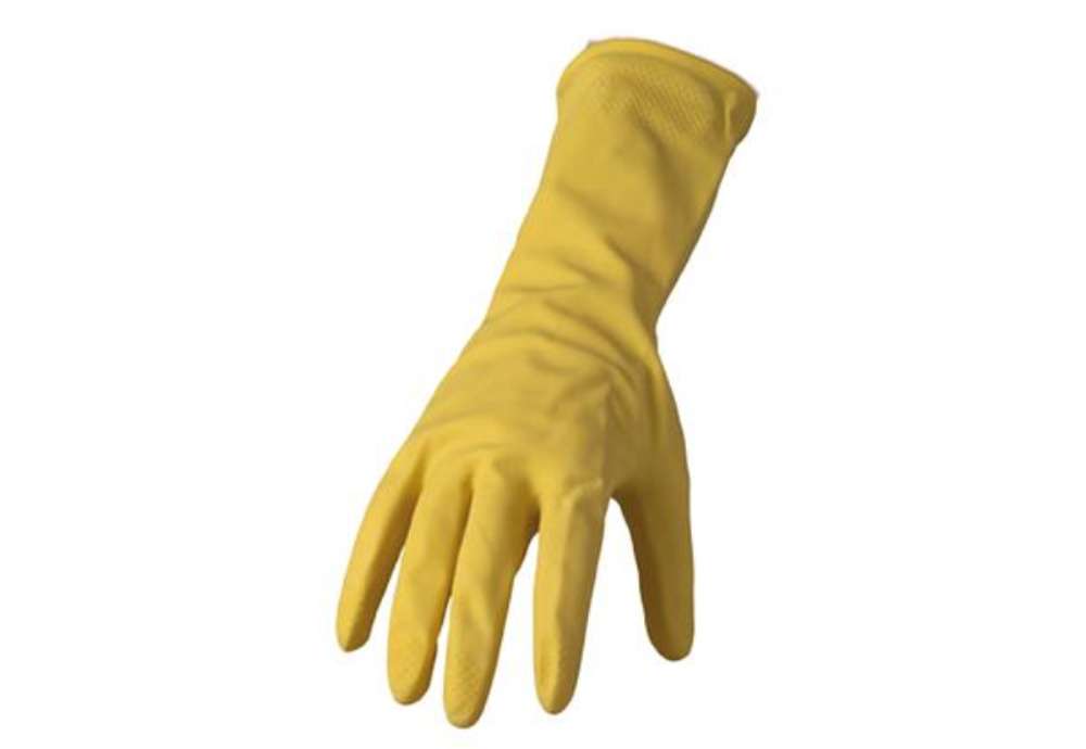 Immagine di Coppia di guanti in lattice felpato R90 - tg M - giallo - Reflexx
