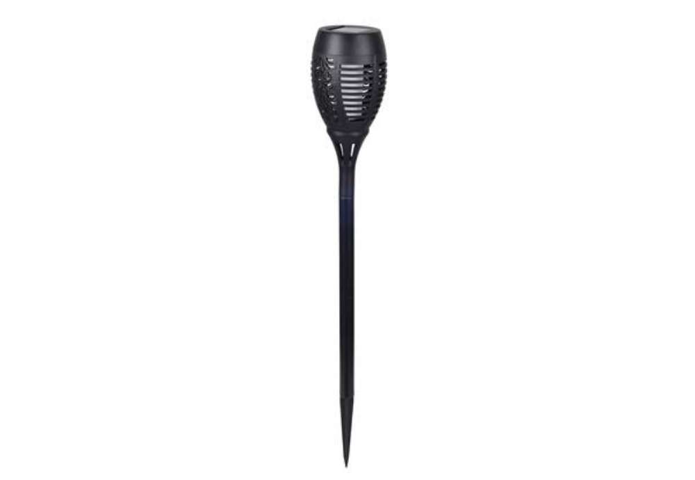 Immagine di Picchetto solare Olympia XL - con effetto fiamma - 59 cm - nero - Velamp - conf. 2 pezzi