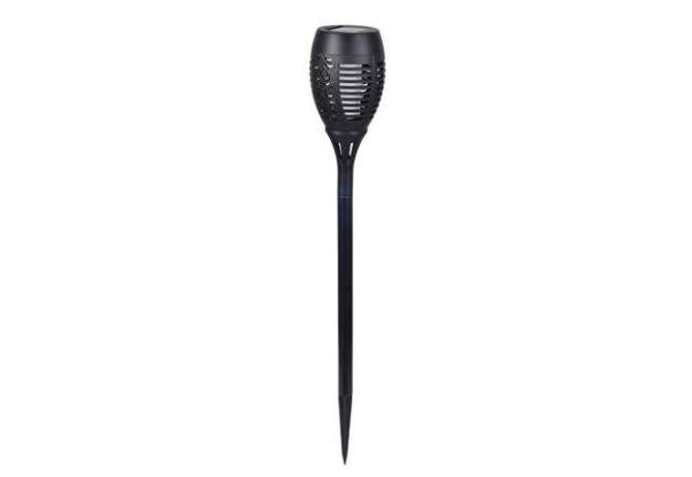 Immagine di Picchetto solare Olympia XL - con effetto fiamma - 59 cm - nero - Velamp - conf. 2 pezzi