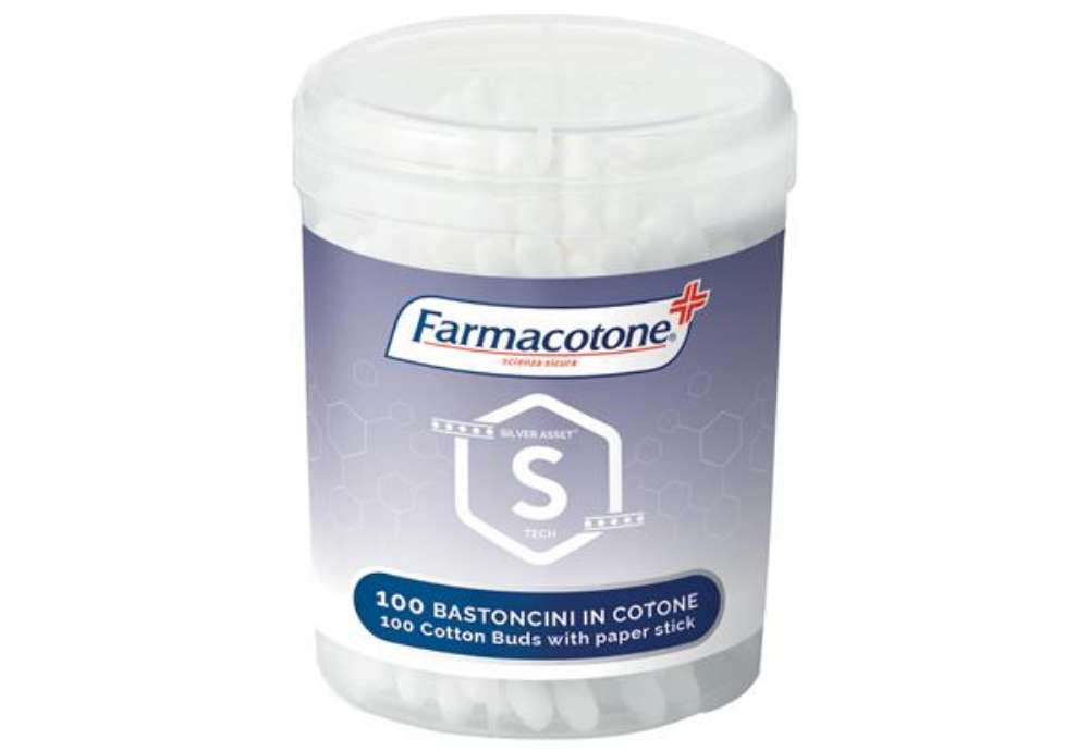 Immagine di Bastoncini cotonati Silver Asset - in barattolo - Farmacotone - conf. 100 pezzi