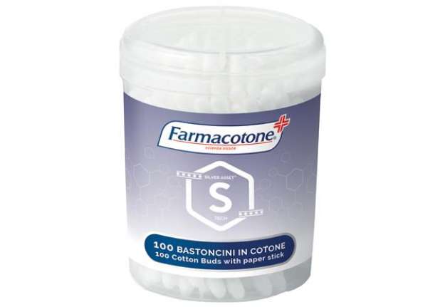 Immagine di Bastoncini cotonati Silver Asset - in barattolo - Farmacotone - conf. 100 pezzi