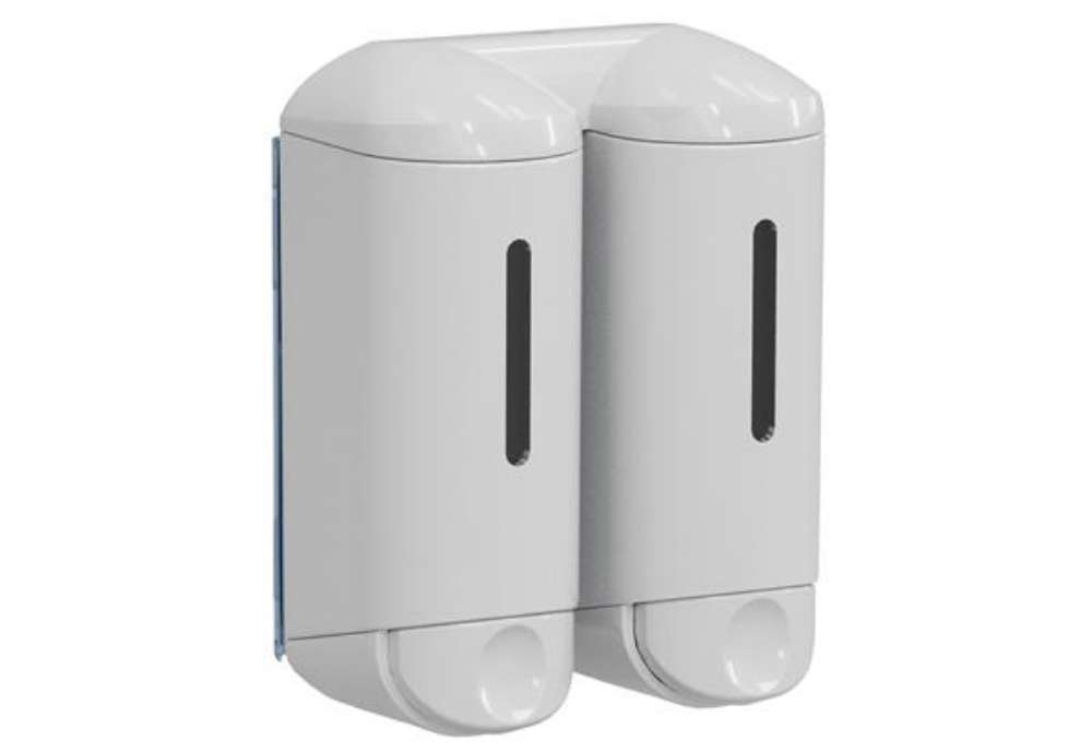 Immagine di Dispenser a muro Double Shower Small - per hotel - 0,17 L - bianco - Mar Plast