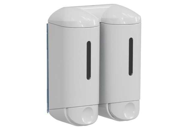 Immagine di Dispenser a muro Double Shower Small - per hotel - 0,17 L - bianco - Mar Plast