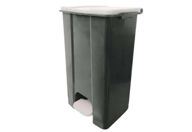 Immagine di Contenitore mobile Ecoconti - a pedale - 80 L - plastica riciclata - grigio/bianco - Medial