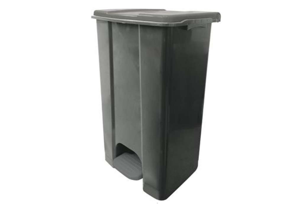 Immagine di Contenitore mobile Ecoconti - a pedale - 80 L - plastica riciclata - grigio - Medial