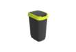 Immagine di Pattumiera con coperchio basculante - 25 L - 33,3 x 25,2 x 47,6 cm - PPL - nero/verde lime - Rotho