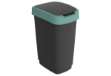 Immagine di Pattumiera con coperchio basculante - 50 L - 40,1 x 29,1 x 60,2 cm - PPL - nero/verde scuro - Rotho