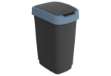 Immagine di Pattumiera con coperchio basculante - 50 L - 40,1 x 29,1 x 60,2 cm - PPL - nero/blu - Rotho