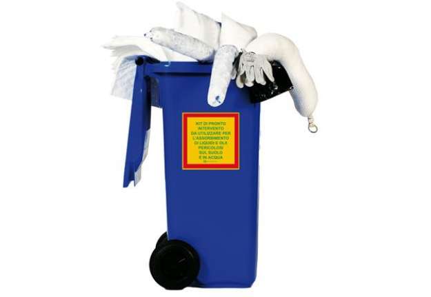Immagine di Kit assorbenza - per usi universali - in contenitore carrellato - 120 L - Carvel