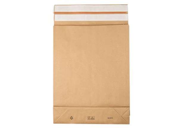 Immagine di Sacchetti a fondo quadro E-Green - C3 - 35 x 45 x 8 + 10 cm - carta kraft - avana - Bong Packaging -