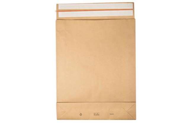 Immagine di Sacchetti a fondo quadro E-Green - 45 x 57 x 10 + 10 cm - carta kraft - avana - Bong Packaging - con
