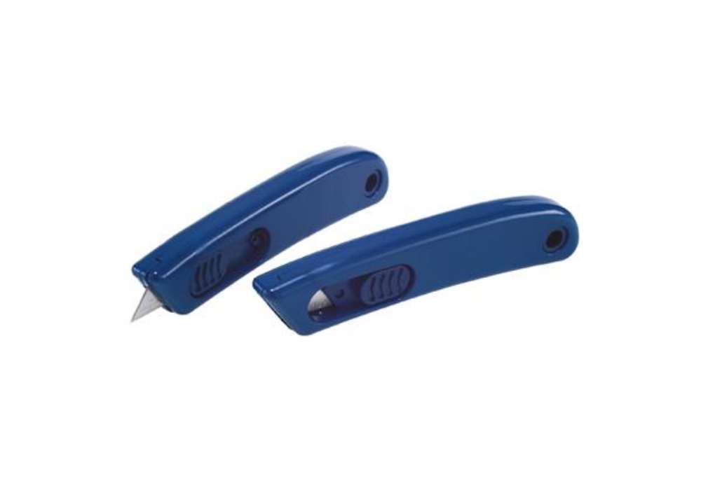 Immagine di Cutter monouso detectabile - con lama retraibile - 11 x 2,5 cm - PP - blu