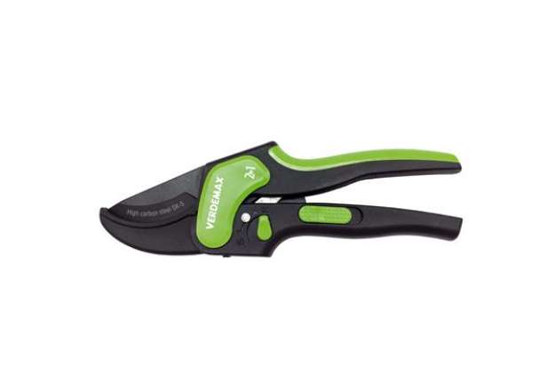 Immagine di Forbice a doppia funzione - taglio singolo e cricchetto - 20,5 cm - Verdemax