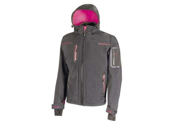 Immagine di Giacca Softshell donna Space Lady - taglia M - grigio/fucsia - U-Power