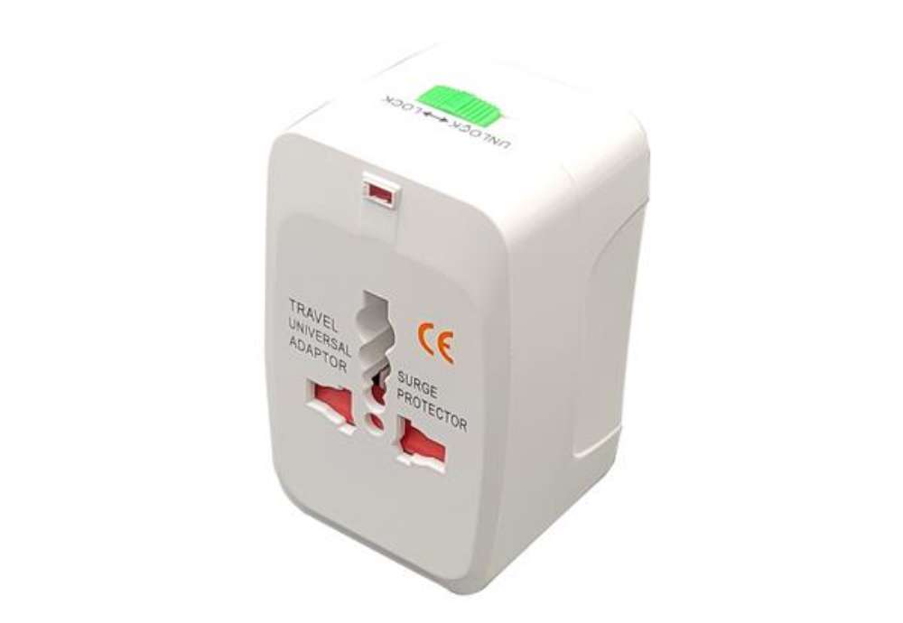 Immagine di Adattatore da viaggio universale - 2 prese USB - bianco - MKC Melchioni