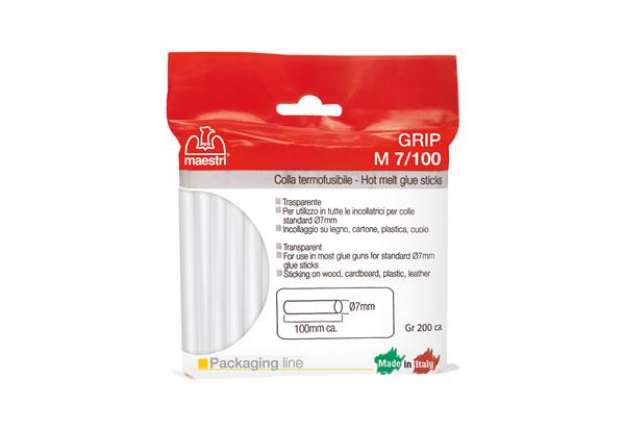 Immagine di Colla termofusibile M7/100 - diametro 7 mm - lunghezza 10 cm - 200 gr - trasparente - Romeo Maestri