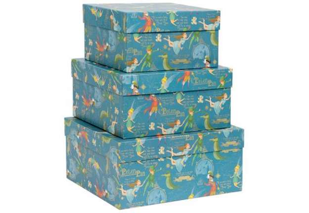 Immagine di Set scatole regalo medi - dimensioni assortite - fantasia Peter Pan - Kartos - conf. 3 pezzi