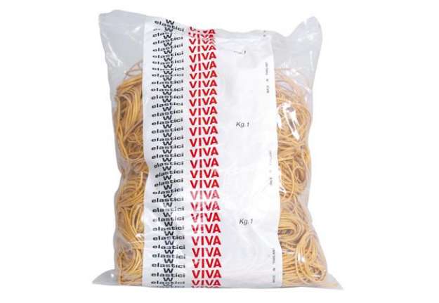 Immagine di Elastici ad anello - diametro 10 cm - 1 kg - gomma - giallo - Viva