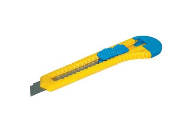Immagine di Cutter con lama a scatto Donau 18 mm blu/giallo - 7946001-99