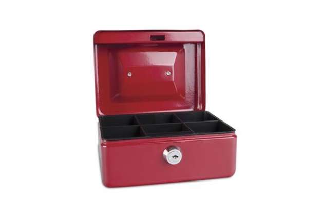 Immagine di Cassetta portadenaro in metallo con serratura 152x80x115 mm Donau rosso 5231001PL-04