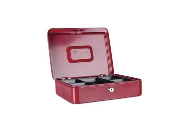 Immagine di Cassetta portadenaro in metallo con serratura 300x90x240 mm Donau rosso 5234001PL-04