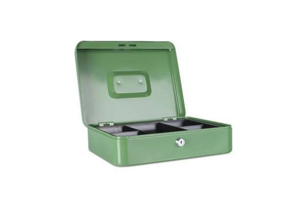 Immagine di Cassetta portadenaro in metallo con serratura 300x90x240 mm Donau verde 5234001PL-06