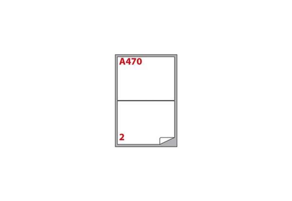 Immagine di Etichette bianche Copiatabu A470 Laser/Inkjet - 2 et./foglio - conf. 100 fogli Markin 199,6x143,5 mm