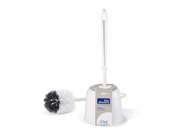 Immagine di Portascopino in plastica Fiore Blu dimora bianco 0088C