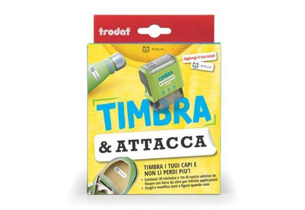 Immagine di Timbro componibile Timbra & Attacca Trodat nero - misure e set assortiti 180221