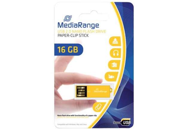 Immagine di Chiavetta USB 2.0 nano - 16 Gb Media Range giallo MR976